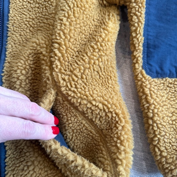 Boys LLBean Hooded Fleece Jacket 8 (small) Blue Brown - Picture 3 of 5